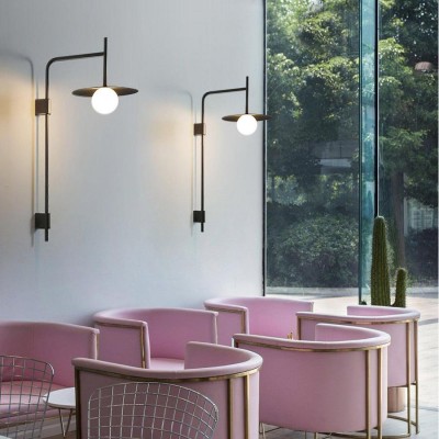 Pyris Scandinavian Minimalist Metal Swing Arm Wall Lamp Pyris Scandinavian Minimalist Metal Swing Arm Wall Lamp