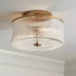 Claude Farmhouse Striped Glass Drum Ceiling Light Claude Farmhouse Striped Glass Drum Ceiling Light