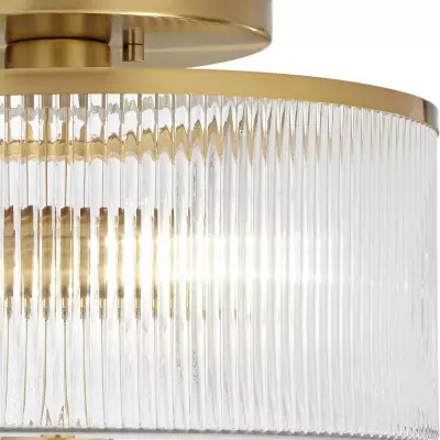 Claude Farmhouse Striped Glass Drum Ceiling Light Claude Farmhouse Striped Glass Drum Ceiling Light