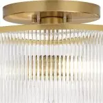 Claude Farmhouse Striped Glass Drum Ceiling Light Claude Farmhouse Striped Glass Drum Ceiling Light