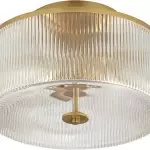 Claude Farmhouse Striped Glass Drum Ceiling Light Claude Farmhouse Striped Glass Drum Ceiling Light