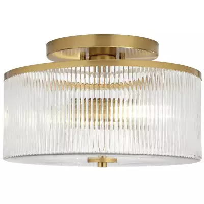 Claude Farmhouse Striped Glass Drum Ceiling Light Claude Farmhouse Striped Glass Drum Ceiling Light