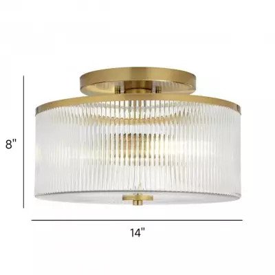 Claude Farmhouse Striped Glass Drum Ceiling Light Claude Farmhouse Striped Glass Drum Ceiling Light