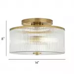 Claude Farmhouse Striped Glass Drum Ceiling Light Claude Farmhouse Striped Glass Drum Ceiling Light