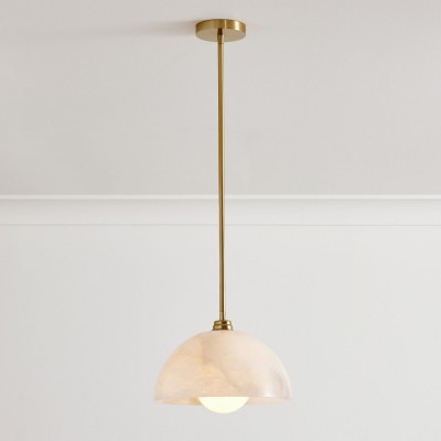 Bertie Farmhouse Alabaster Dome Pendant Light Bertie Farmhouse Alabaster Dome Pendant Light