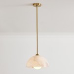 Bertie Farmhouse Alabaster Dome Pendant Light Bertie Farmhouse Alabaster Dome Pendant Light