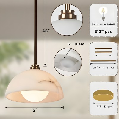 Bertie Farmhouse Alabaster Dome Pendant Light Bertie Farmhouse Alabaster Dome Pendant Light