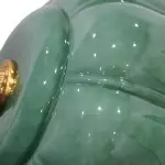 Vortan Antique Brass Green Glass Semi-Flush Mount Eloise Pendant Lamp