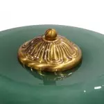 Vortan Antique Brass Green Glass Semi-Flush Mount Eloise Pendant Lamp