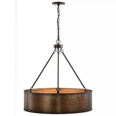Ezra Vintage Bronze Industrial Pendant Light with Drum Shade Ezra Vintage Bronze Industrial Pendant Light with Drum Shade