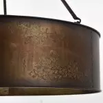 Ezra Vintage Bronze Industrial Pendant Light with Drum Shade