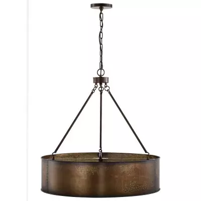 Ezra Vintage Bronze Industrial Pendant Light with Drum Shade Ezra Vintage Bronze Industrial Pendant Light with Drum Shade