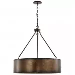 Ezra Vintage Bronze Industrial Pendant Light with Drum Shade