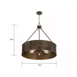 Ezra Vintage Bronze Industrial Pendant Light with Drum Shade