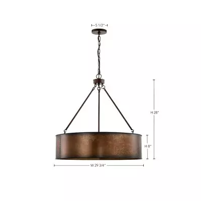 Ezra Vintage Bronze Industrial Pendant Light with Drum Shade Ezra Vintage Bronze Industrial Pendant Light with Drum Shade