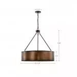 Ezra Vintage Bronze Industrial Pendant Light with Drum Shade