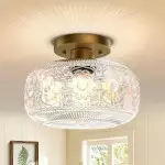 Adara Retro American Exquisite Glass Semi Flush Mount Ceiling Light Adara Retro American Exquisite Glass Semi Flush Mount Ceiling Light