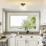 Adara Retro American Exquisite Glass Semi Flush Mount Ceiling Light Adara Retro American Exquisite Glass Semi Flush Mount Ceiling Light