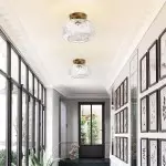 Adara Retro American Exquisite Glass Semi Flush Mount Ceiling Light Adara Retro American Exquisite Glass Semi Flush Mount Ceiling Light