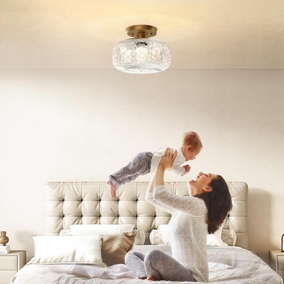 Adara Retro American Exquisite Glass Semi Flush Mount Ceiling Light Adara Retro American Exquisite Glass Semi Flush Mount Ceiling Light