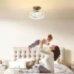 Adara Retro American Exquisite Glass Semi Flush Mount Ceiling Light Adara Retro American Exquisite Glass Semi Flush Mount Ceiling Light