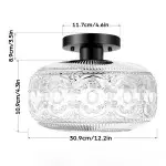 Adara Retro American Exquisite Glass Semi Flush Mount Ceiling Light Adara Retro American Exquisite Glass Semi Flush Mount Ceiling Light