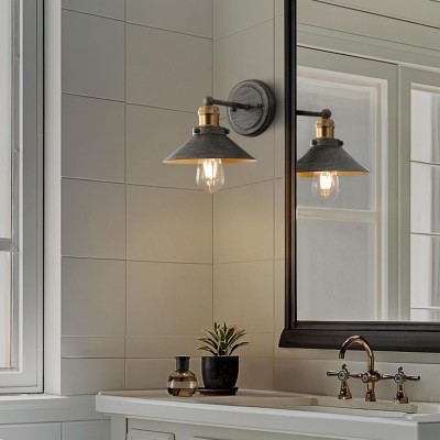 Blaze Industrial Retro Metal Tapered Wall Sconce Blaze Industrial Retro Metal Tapered Wall Sconce