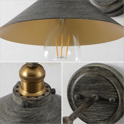 Blaze Industrial Retro Metal Tapered Wall Sconce Blaze Industrial Retro Metal Tapered Wall Sconce