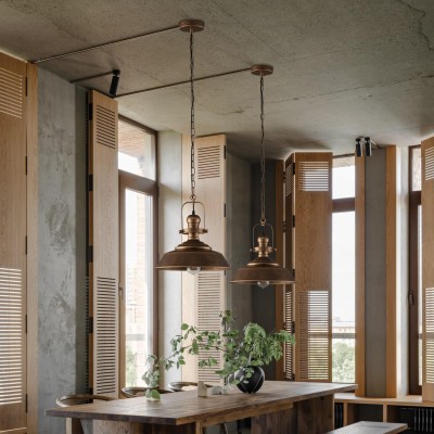 Carmen Industrial Antique Metal Horn Shaped Pendant Light Carmen Industrial Antique Metal Horn Shaped Pendant Light