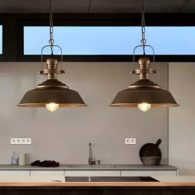 Carmen Industrial Antique Metal Horn Shaped Pendant Light Carmen Industrial Antique Metal Horn Shaped Pendant Light