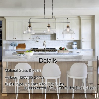 Bronte Industrial Metal 3 Lights Dome Glass Chandelier Bronte Industrial Metal 3 Lights Dome Glass Chandelier