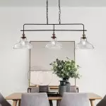 Bronte Industrial Metal 3 Lights Dome Glass Chandelier Bronte Industrial Metal 3 Lights Dome Glass Chandelier