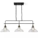 Bronte Industrial Metal 3 Lights Dome Glass Chandelier Bronte Industrial Metal 3 Lights Dome Glass Chandelier
