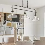 Bronte Industrial Metal 3 Lights Dome Glass Chandelier Bronte Industrial Metal 3 Lights Dome Glass Chandelier