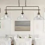 Bronte Industrial Metal 3 Lights Dome Glass Chandelier Bronte Industrial Metal 3 Lights Dome Glass Chandelier
