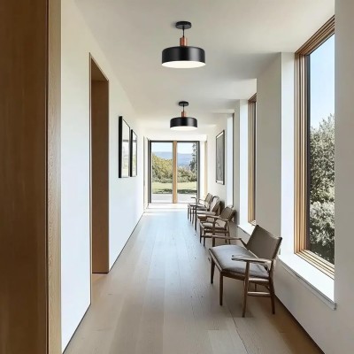 Ambrose Solid Wood And Brass Accent Round Metal Pendant Light Ambrose Solid Wood And Brass Accent Round Metal Pendant Light
