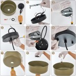 Ambrose Solid Wood And Brass Accent Round Metal Pendant Light