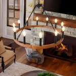 Beau Large 12 Lights Rustic Wagon Wheel Chandelier