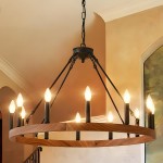 Beau Large 12 Lights Rustic Wagon Wheel Chandelier