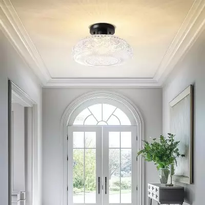 Cassandra American Country Patterned Glass Ceiling Light Cassandra American Country Patterned Glass Ceiling Light
