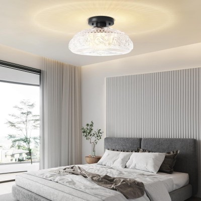 Cassandra American Country Patterned Glass Ceiling Light Cassandra American Country Patterned Glass Ceiling Light