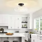 Cassandra American Country Patterned Glass Ceiling Light