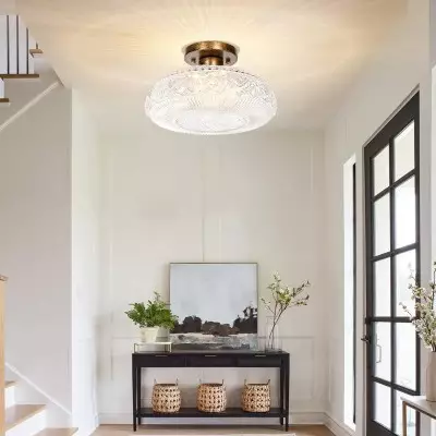 Cassandra American Country Patterned Glass Ceiling Light Cassandra American Country Patterned Glass Ceiling Light