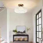 Cassandra American Country Patterned Glass Ceiling Light