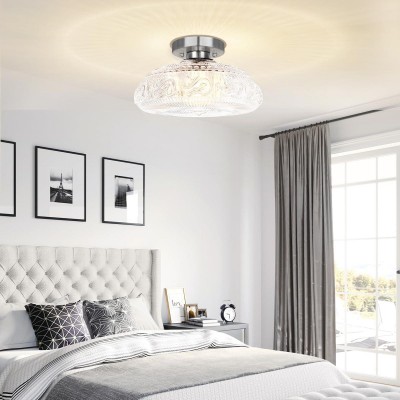 Cassandra American Country Patterned Glass Ceiling Light Cassandra American Country Patterned Glass Ceiling Light