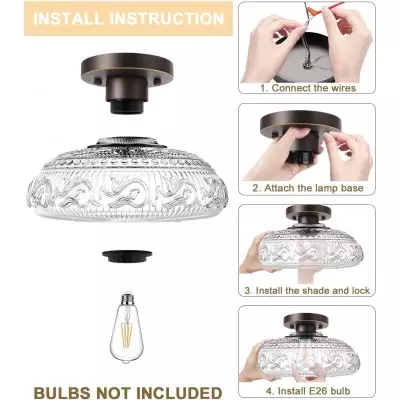 Cassandra American Country Patterned Glass Ceiling Light Cassandra American Country Patterned Glass Ceiling Light
