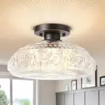Santos Vintage Hand Carved Floral Clear Glass Semi Flush Mount Ceiling Light