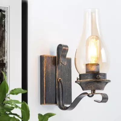 Andrina Retro Oil Rubbed Bronze Kerosene Lamp Shape Sconce Andrina Retro Oil Rubbed Bronze Kerosene Lamp Shape Sconce