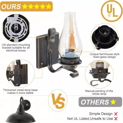 Andrina Retro Oil Rubbed Bronze Kerosene Lamp Shape Sconce Andrina Retro Oil Rubbed Bronze Kerosene Lamp Shape Sconce