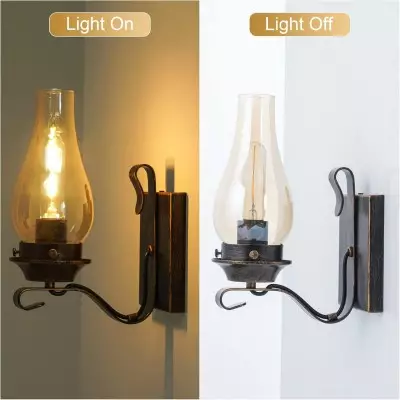 Andrina Retro Oil Rubbed Bronze Kerosene Lamp Shape Sconce Andrina Retro Oil Rubbed Bronze Kerosene Lamp Shape Sconce